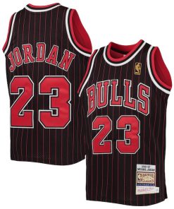 Michael Jordan Chicago Bulls  Youth 1996-97 Hardwood Classics Authentic Jersey - Black/Red/Red/White