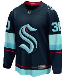Alternative view of Matt Murray Seattle Kraken  Home Breakaway Jersey - Deep Sea Blue