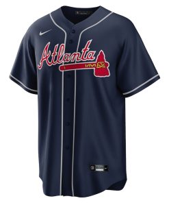 Alternative view of Atlanta Braves Nike Alternate Replica Team Jersey - Navy