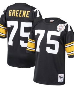 Joe Greene Pittsburgh Steelers 1975 Authentic Throwback Retired Player Jersey - Black