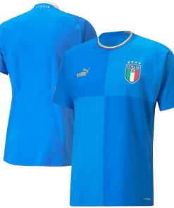 Italy National Team Puma 2022/23 Home Authentic Blank Jersey - Blue