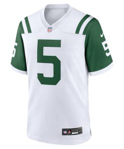 Alternative view of Garrett Wilson New York Jets Nike Classic Alternate Game Jersey - White