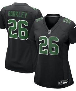 Saquon Barkley Philadelphia Eagles Nike Women's Fashion Game Jersey - Carbon Black/Kelly Green