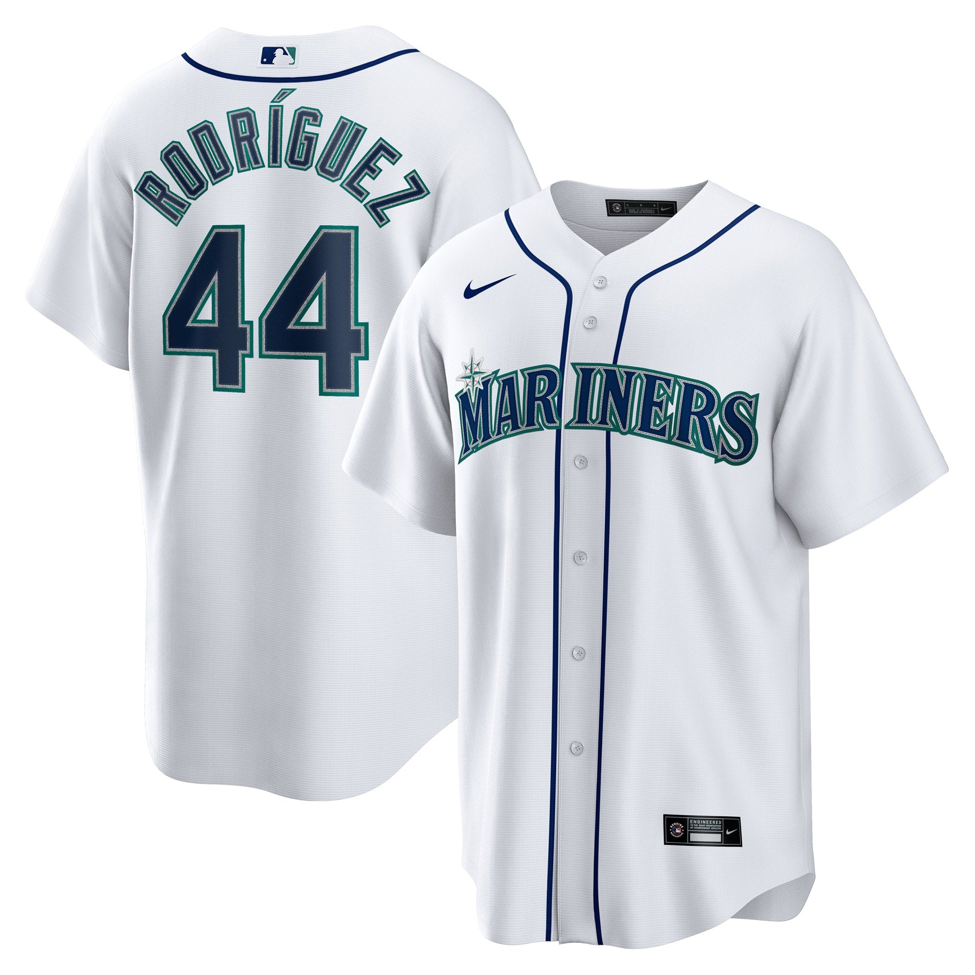 Julio Rodriguez Seattle Mariners Nike Official Replica Player Jersey - Navy/Aqua/White - Image 8