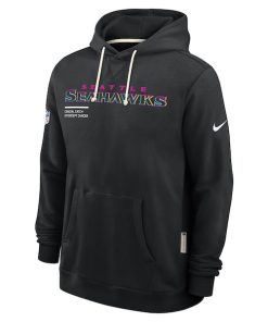 Alternative view of Seattle Seahawks Nike 2025 NFL Crucial Catch Sideline Standard Issue Dri-FIT Hoodie - Black