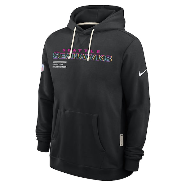 Seattle Seahawks Nike 2025 NFL Crucial Catch Sideline Standard Issue Dri-FIT Hoodie - Black - Image 2