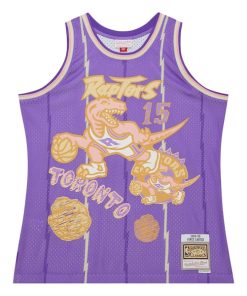 Alternative view of Vince Carter Toronto Raptors 1998/99 Swingman Sidewalk Sketch Jersey - Purple