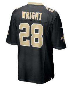 Alternative view of Rejzohn Wright New Orleans Saints Nike  Game Jersey -  Black