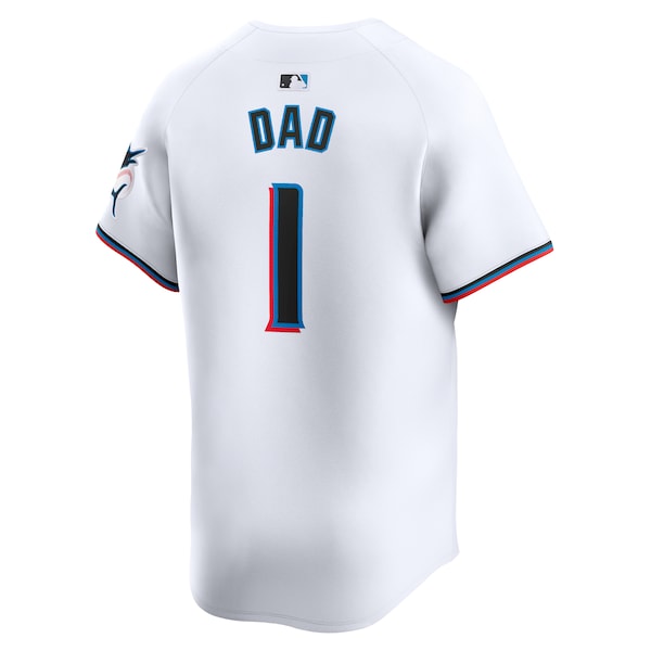 Miami Marlins Nike #1 Dad Home Limited Jersey - White - Image 3