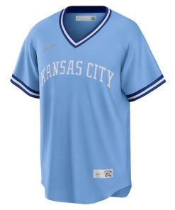 Alternative view of Kansas City Royals Nike Road Cooperstown Collection Team Jersey - Light Blue