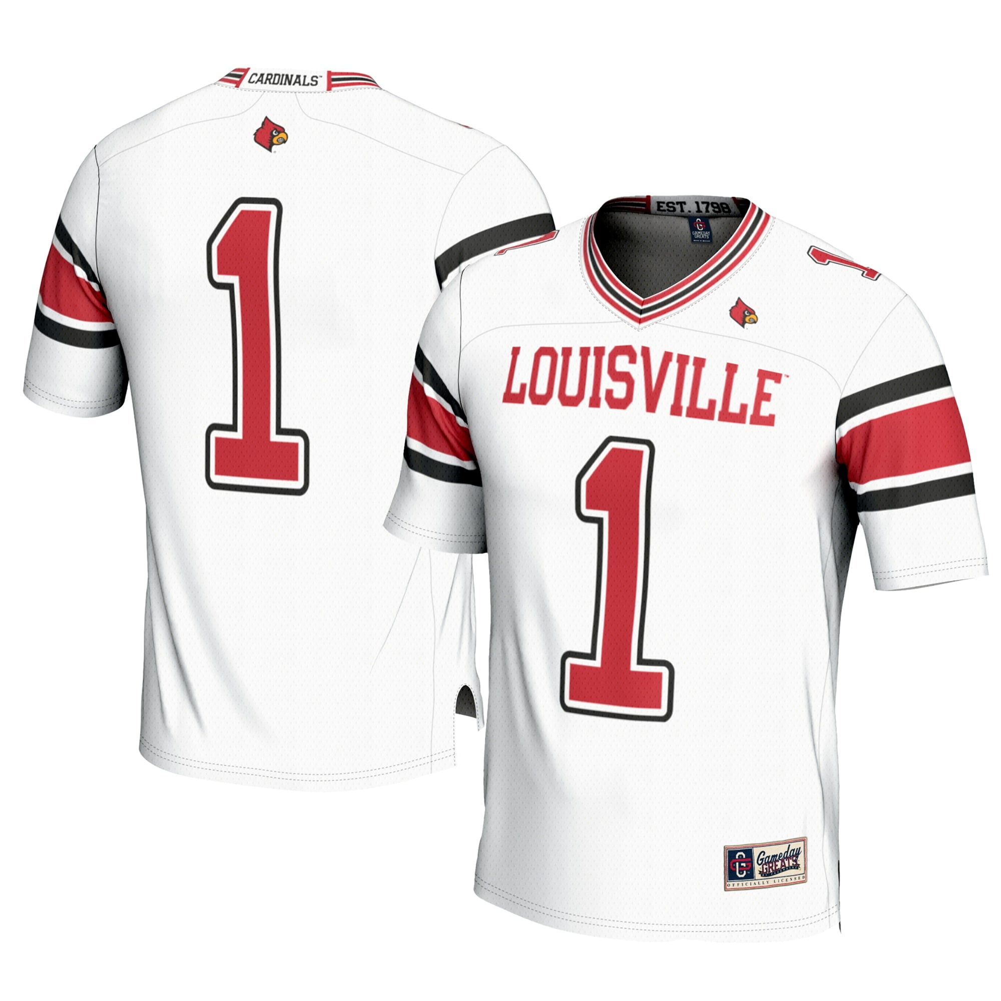 #1 Louisville Cardinals GameDay Greats Youth Football Jersey - Red/White/Black - Image 8