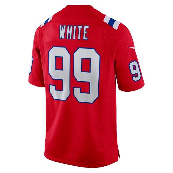 Keion White New England Patriots Nike Alternate Team Game Jersey - Red/Navy/White - Image 5