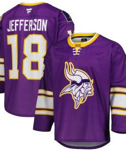 Justin Jefferson Minnesota Vikings  Hockey Jersey - Purple