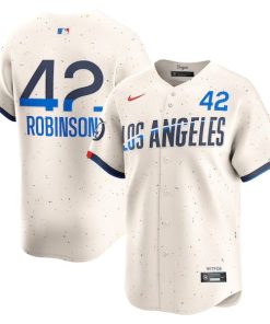 Jackie Robinson Los Angeles Dodgers Nike 2024 City Connect Limited Player Jersey - Cream
