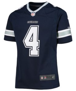 Alternative view of Dak Prescott Dallas Cowboys Nike Girls Youth Team Game Jersey - Navy