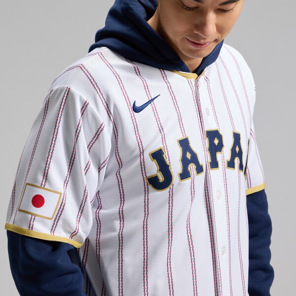 Japan Baseball Nike 2026 World Baseball Classic Home Stadium Jersey - White/Navy - Image 3