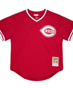 Alternative view of Barry Larkin Cincinnati Reds Youth Cooperstown Collection?Mesh Batting Practice Jersey - Red