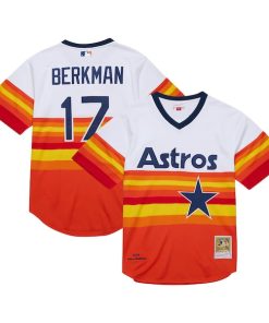 Alternative view of Lance Berkman Houston Astros 2004 Cooperstown Collection Authentic Throwback Jersey - White