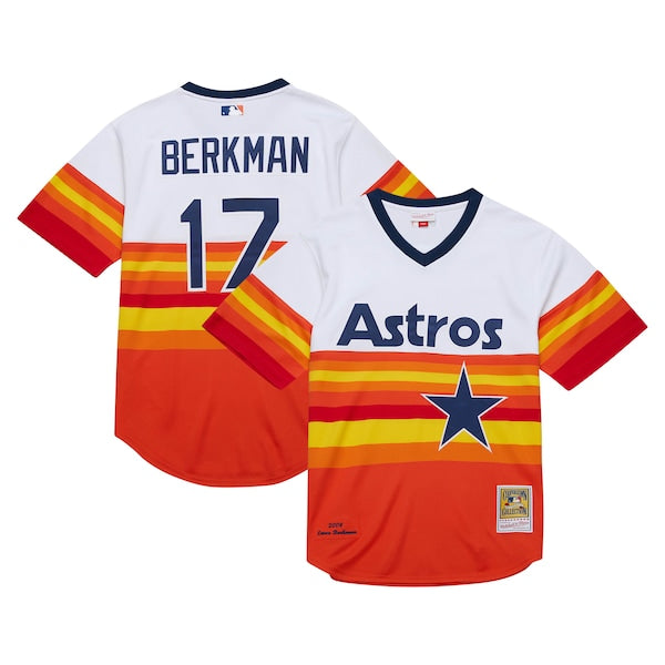 Lance Berkman Houston Astros 2004 Cooperstown Collection Authentic Throwback Jersey - White - Image 2