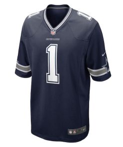Alternative view of Number 1 Dad Dallas Cowboys Nike Game Jersey - Navy