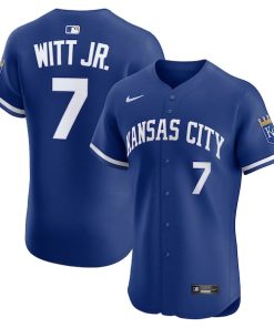 Alternative view of Bobby Witt Jr. Kansas City Royals Nike Alternate 2 Elite Player Jersey - Royal/White