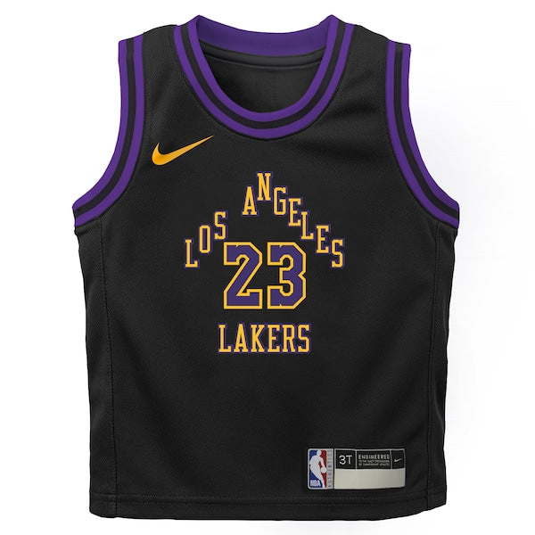 LeBron James Los Angeles Lakers Nike Preschool 2025/26 City Edition Swingman Jersey - Black - Image 2