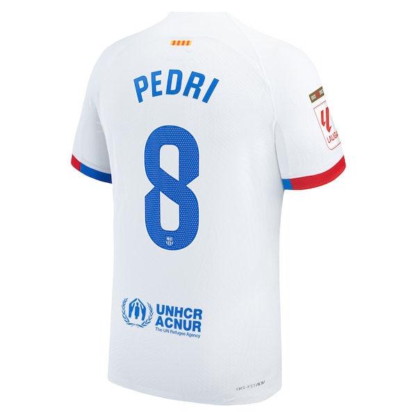 Pedri Barcelona Nike 2023/24 Away Authentic Jersey - White/Aqua/Royal - Image 4
