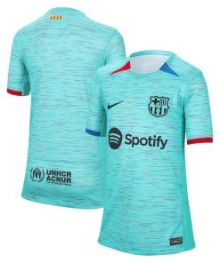 Barcelona Nike Youth 2023/24 Third Replica Jersey - Aqua