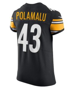 Alternative view of Troy Polamalu Pittsburgh Steelers Nike Retired Player Elite Jersey - Black