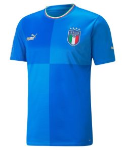 Alternative view of Italy National Team Puma 2022/23 Home Replica Blank Jersey - Blue