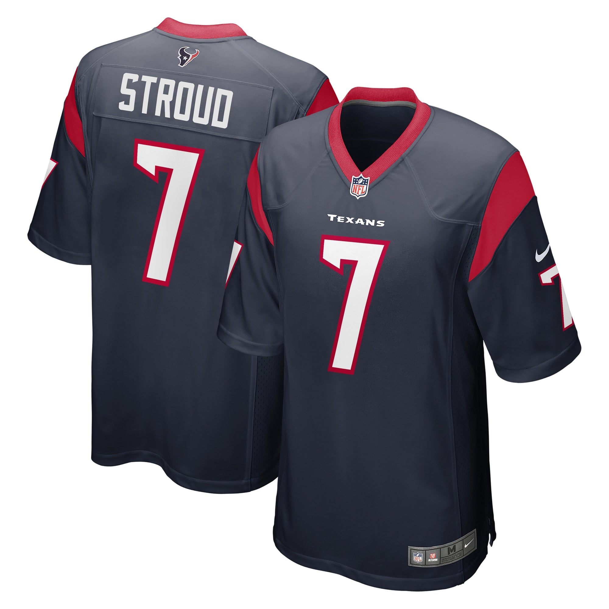 CJ Stroud Houston Texans Nike 2023 NFL Draft First Round Pick Game Jersey - White/Navy/Red - Image 5