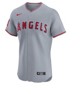 Alternative view of Los Angeles Angels Nike Road Vapor Premier Elite Patch Jersey - Gray