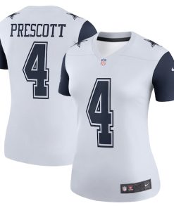 Alternative view of Dak Prescott Dallas Cowboys Nike Women's Color Rush Legend Player Jersey - White/Navy