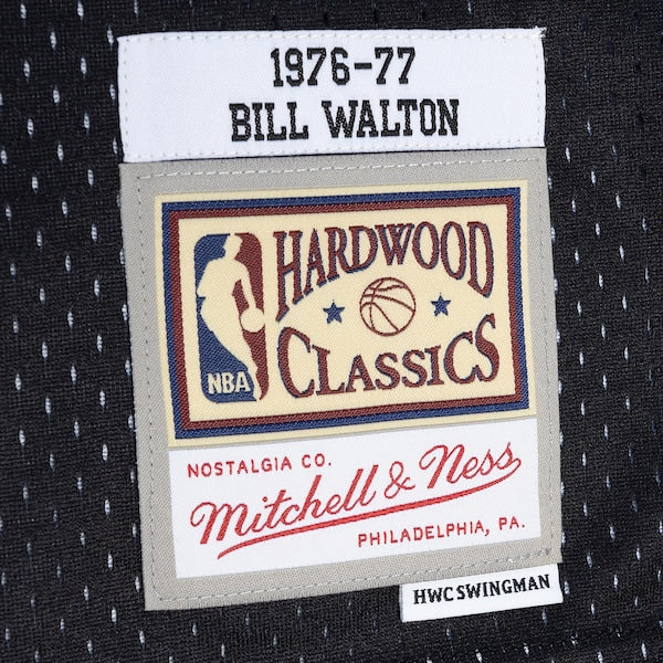 Bill Walton Portland Trail Blazers Hardwood Classics 1976/77 Split Swingman Jersey - Red/Black - Image 4