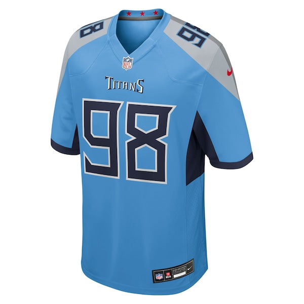 Jeffery Simmons Tennessee Titans Nike Team Game Jersey - Light Blue/Navy - Image 3