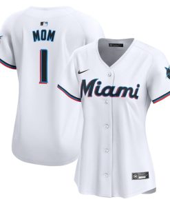 Miami Marlins Nike Women's #1 Mom Home Limited Jersey - White