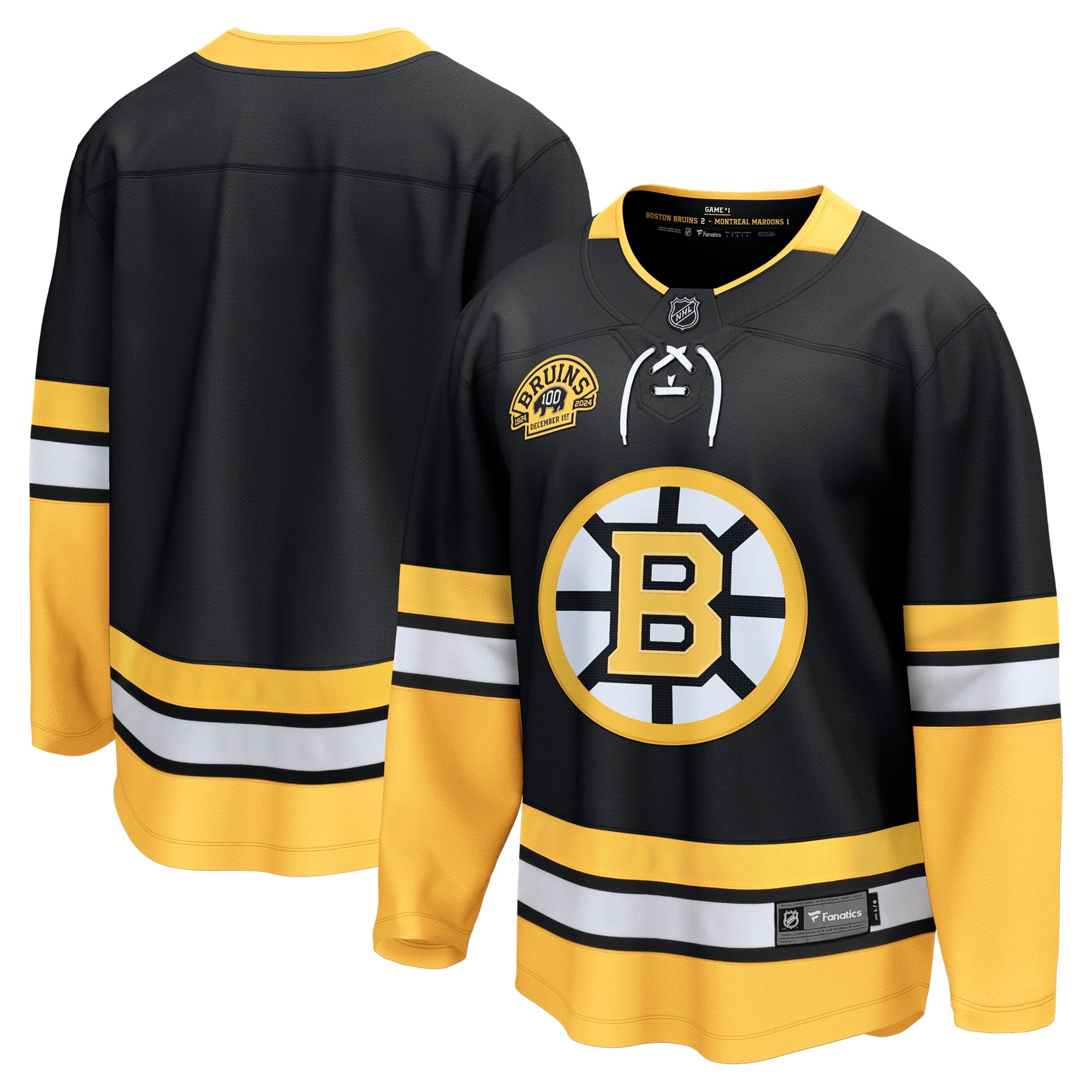Boston Bruins Away Breakaway Jersey - White/Black - Image 6