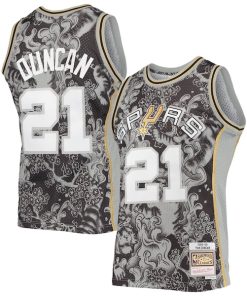 Tim Duncan San Antonio Spurs Hardwood Classics 1998/99 Lunar New Year Swingman Jersey - Black