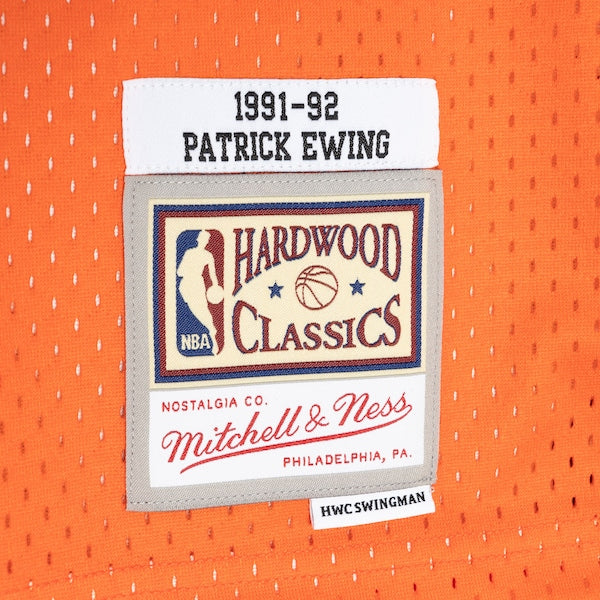 Patrick Ewing New York Knicks Hardwood Classics 1991/92 Split Swingman Jersey - Blue/Orange - Image 4
