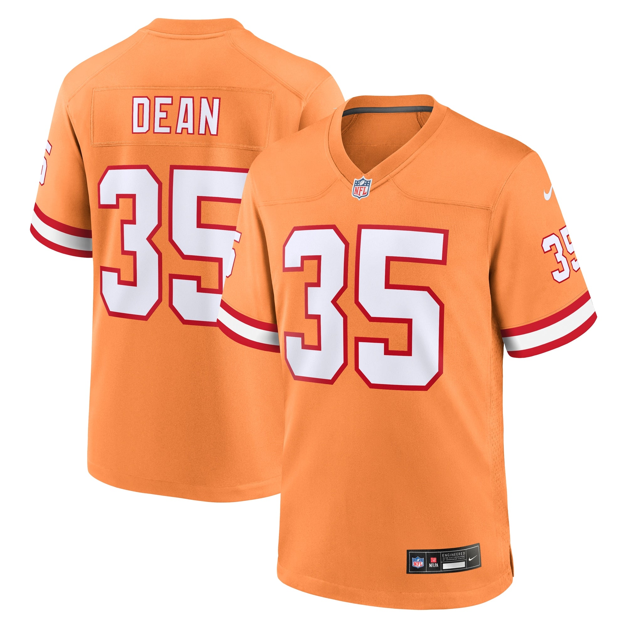 Jamel Dean Tampa Bay Buccaneers Nike Game Jersey - Red/Orange - Image 6