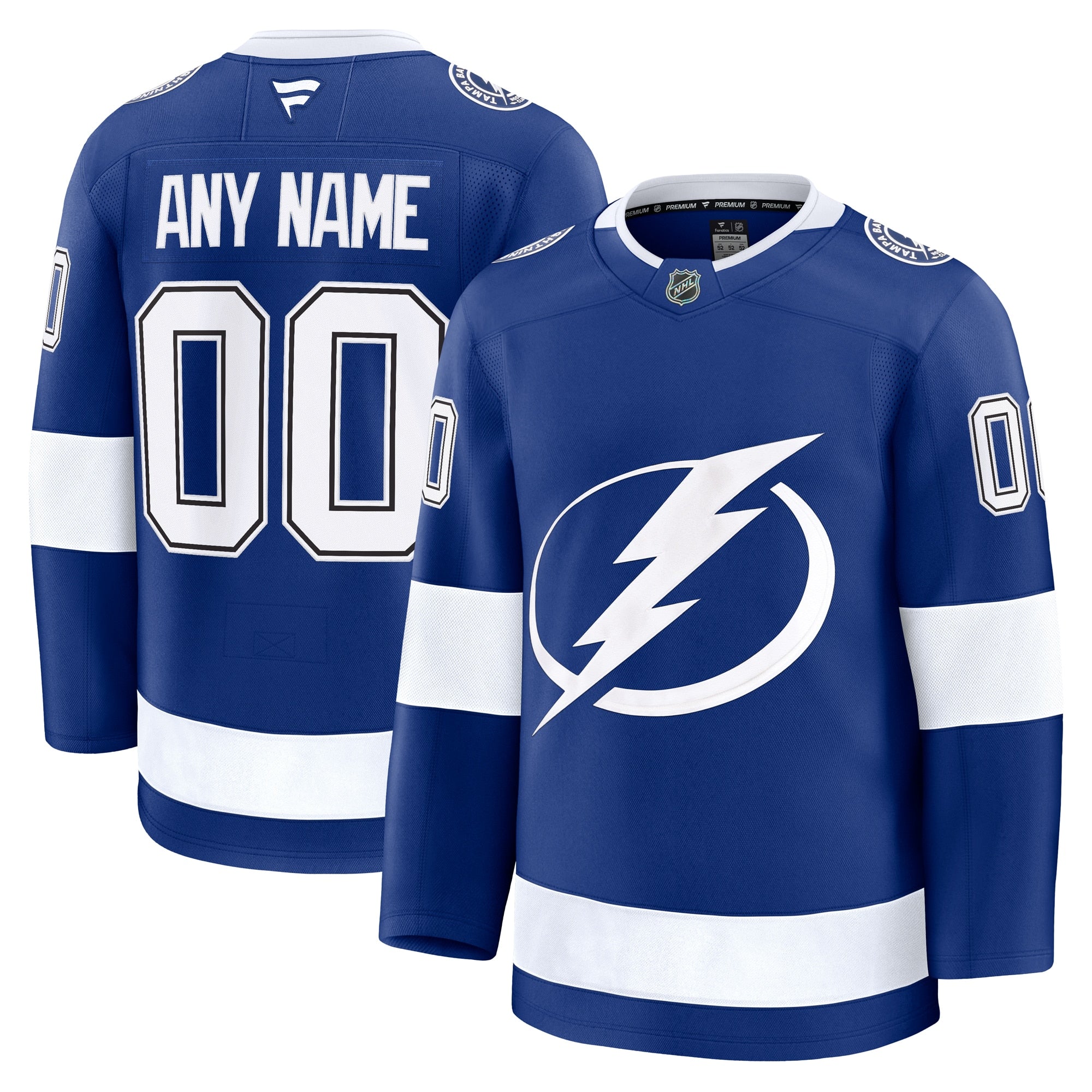 Tampa Bay Lightning Away Premium Custom Jersey - White/Black/Blue - Image 11