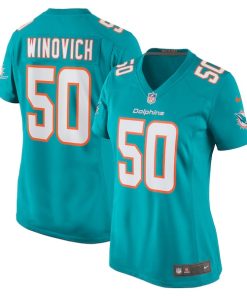 Chase Winovich Miami Dolphins Nike Women's Team Game Jersey -  Aqua