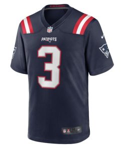 Alternative view of Mack Wilson New England Patriots Nike Team Game Jersey -  Navy