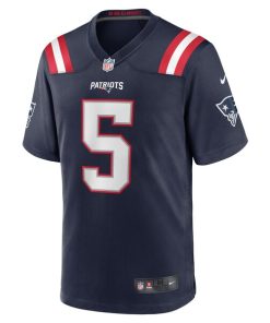 Alternative view of Jalen Reagor New England Patriots Nike Team Game Jersey -  Navy