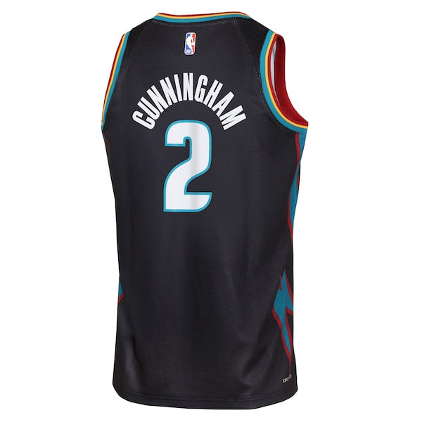 Cade Cunningham Detroit Pistons Nike Youth 2025/26 City Edition Swingman Jersey - Black - Image 3
