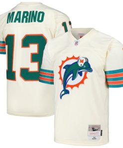 Dan Marino Miami Dolphins Chainstitch Legacy Jersey - Cream