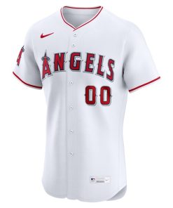 Alternative view of Los Angeles Angels Nike Home Elite Custom Jersey - White