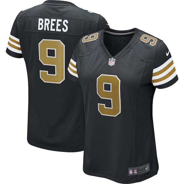 Drew Brees Nike New Orleans Saints Women's Alternate Game Jersey - Black/White - Image 2