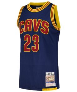 Alternative view of LeBron James Cleveland Cavaliers 2015/16 Hardwood Classics Authentic Jersey - Navy