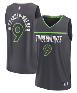 Nickeil Alexander-Walker Minnesota Timberwolves  Fast Break Replica Player Jersey - Statement Edition - Black
